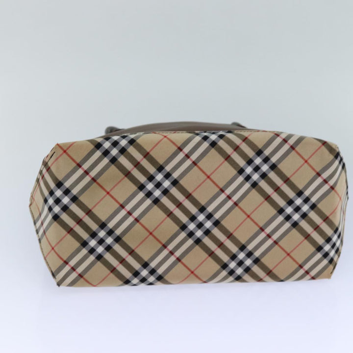 BurberrySs Nova Check Blue Label Hand Bag Canvas Brown Auth ti1776