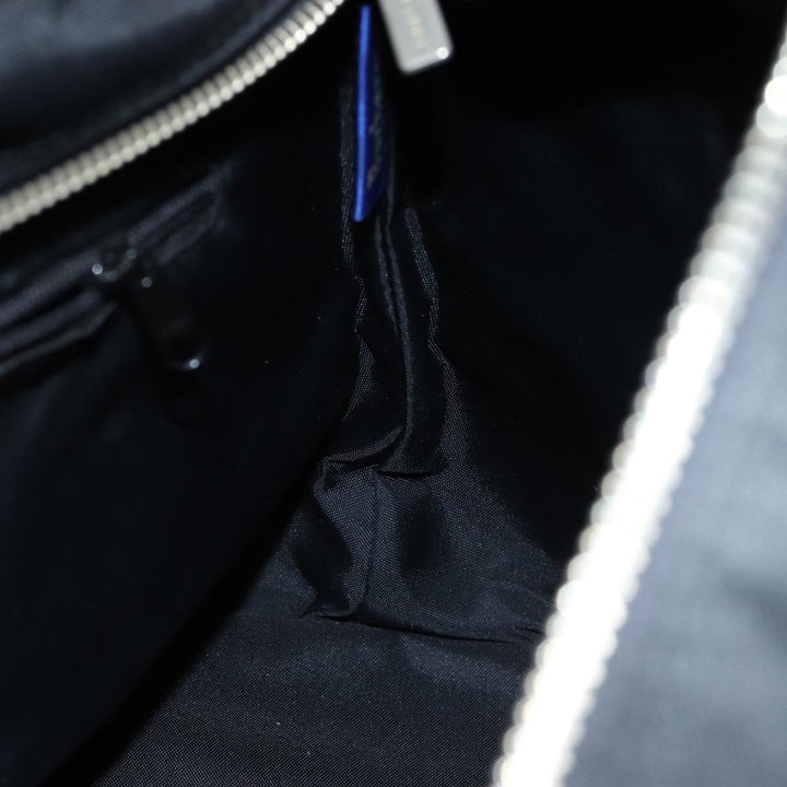 BurberrySs Nova Check Blue Label Hand Bag Canvas Black Auth ti1780