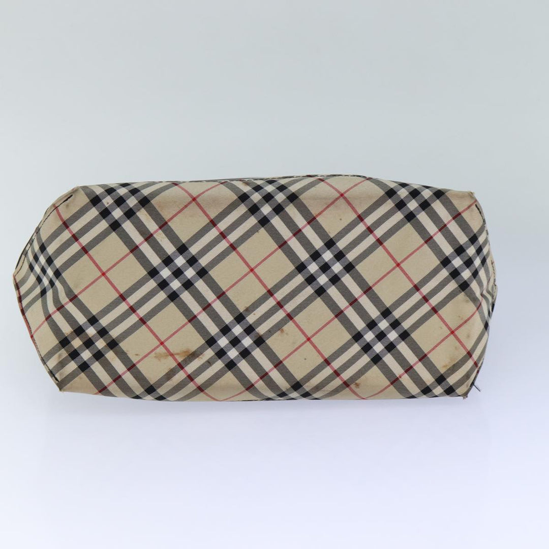 BurberrySs Nova Check Blue Label Hand Bag Canvas Black Auth ti1780