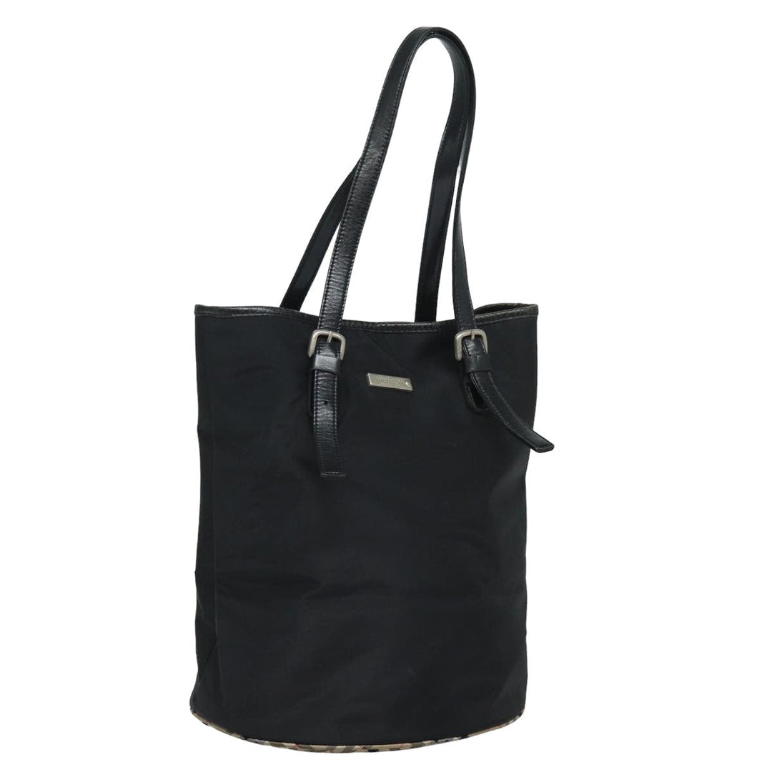 BurberrySs Nova Check Blue Label Shoulder Bag Nylon Black Beige Auth ti1781