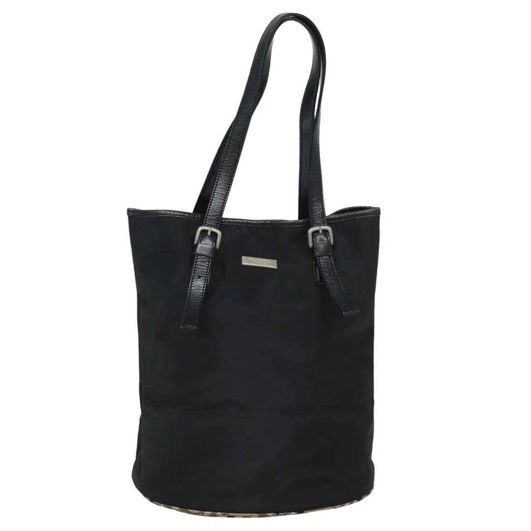 BurberrySs Nova Check Blue Label Shoulder Bag Nylon Black Beige Auth ti1781