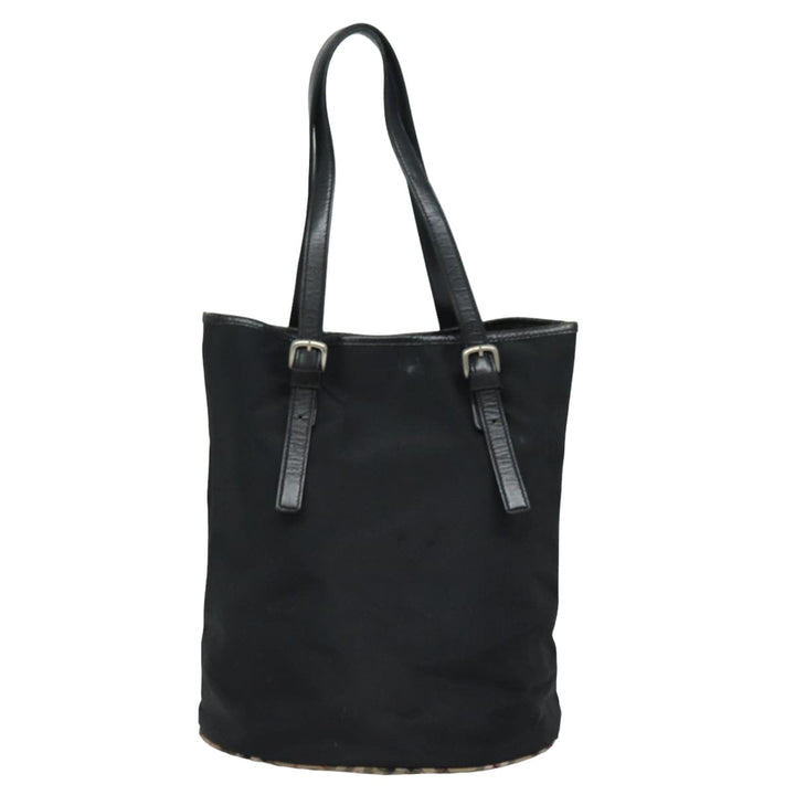BurberrySs Nova Check Blue Label Shoulder Bag Nylon Black Beige Auth ti1781