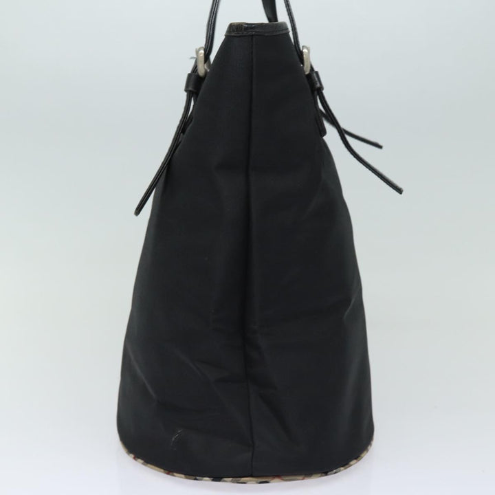 BurberrySs Nova Check Blue Label Shoulder Bag Nylon Black Beige Auth ti1781