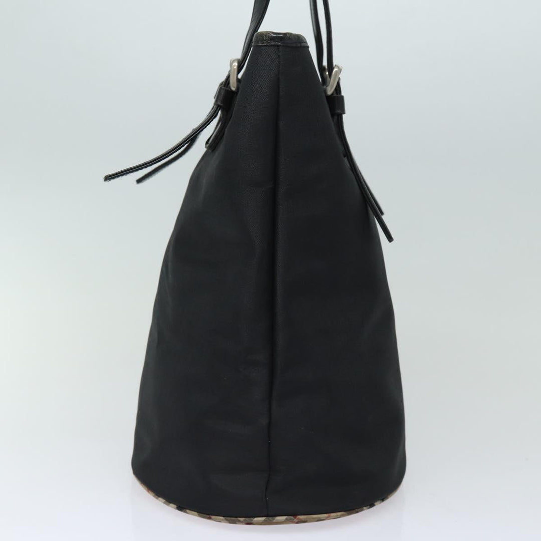 BurberrySs Nova Check Blue Label Shoulder Bag Nylon Black Beige Auth ti1781
