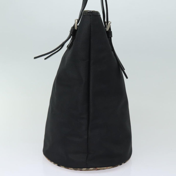 BurberrySs Nova Check Blue Label Shoulder Bag Nylon Black Beige Auth ti1781