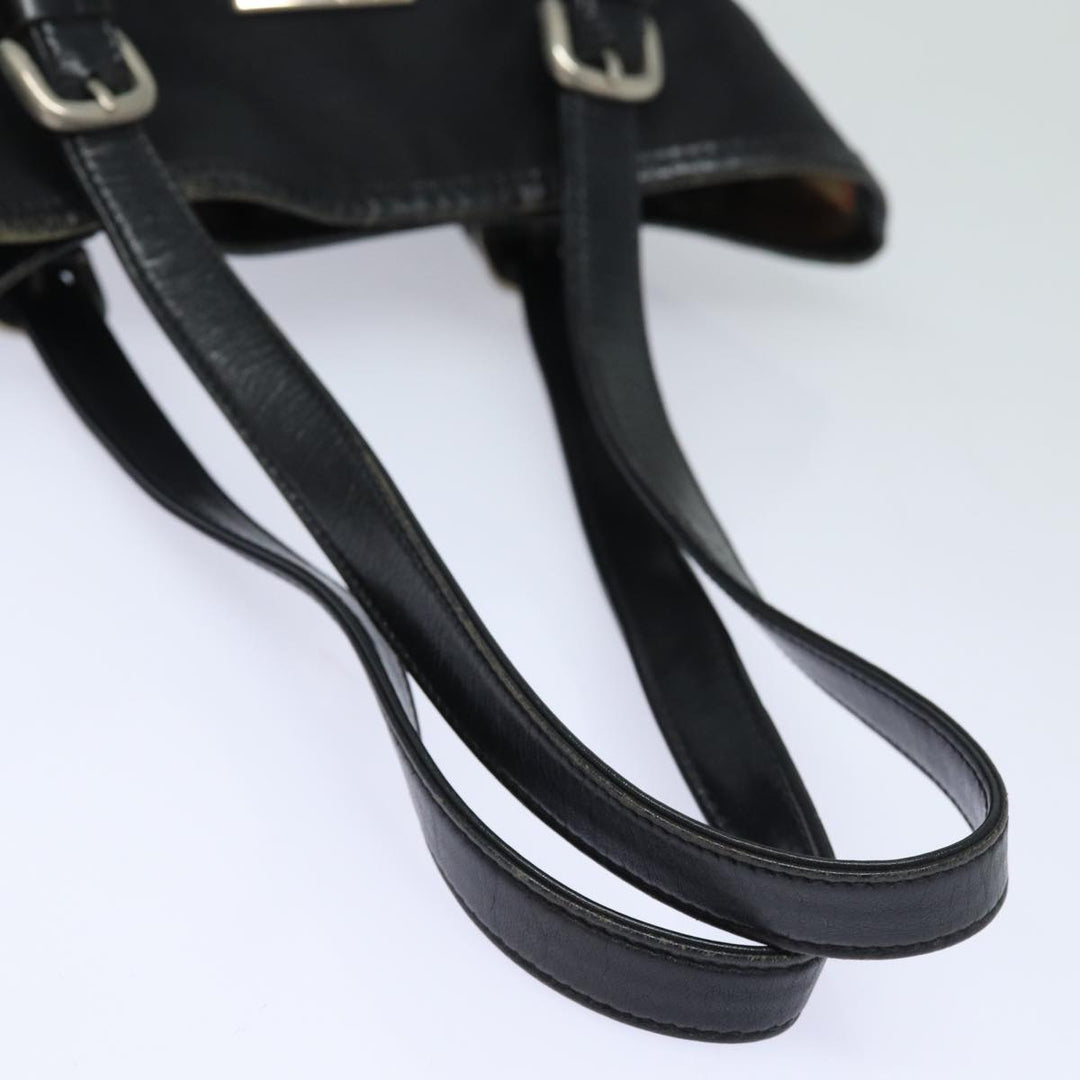 BurberrySs Nova Check Blue Label Shoulder Bag Nylon Black Beige Auth ti1781