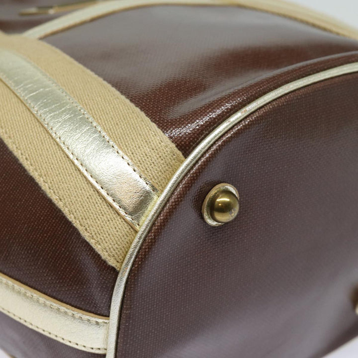 Burberry Blue Label Tote Bag Coated Canvas Brown Auth ti1782