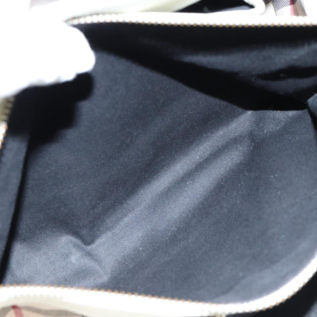 Burberry Hand Bag Leather White Auth ti1784