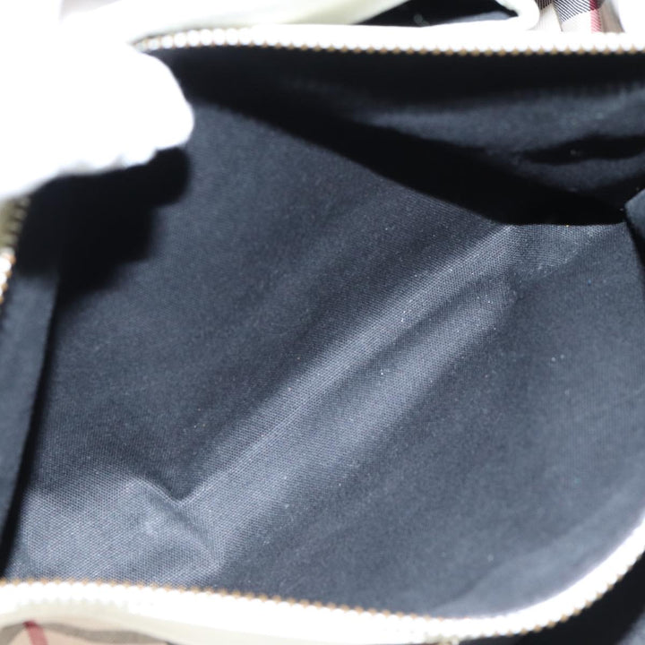 Burberry Hand Bag Leather White Auth ti1784