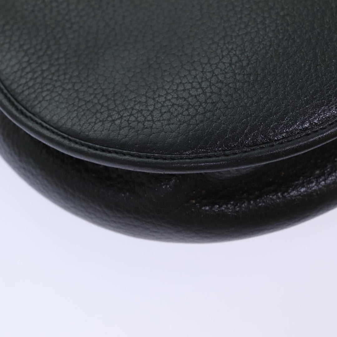 CHRISTIAN Top quality Dior Shoulder Bag Leather Black Brown Auth ti1796