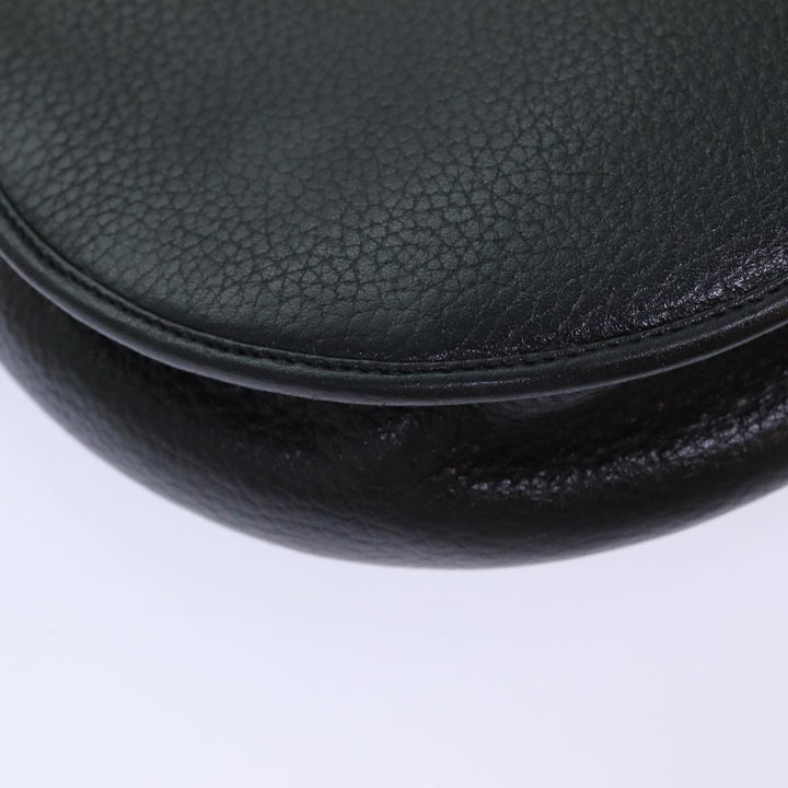 CHRISTIAN Top quality Dior Shoulder Bag Leather Black Brown Auth ti1796
