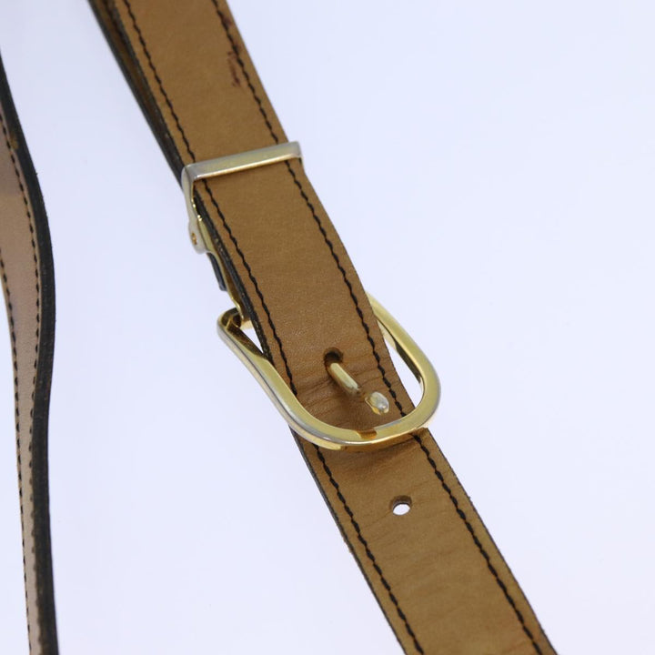 CHRISTIAN Top quality Dior Shoulder Bag Leather Black Brown Auth ti1796