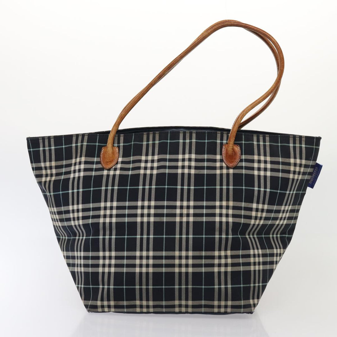 Burberry s Nova Check Blue Label Hand Bag Canvas 2Set Navy Auth ti1802