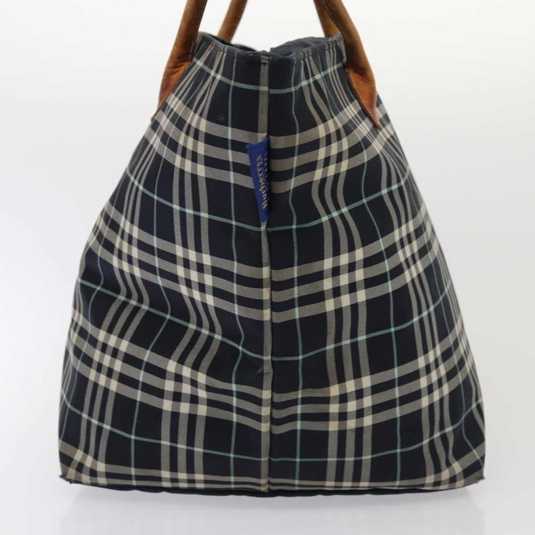 Burberry s Nova Check Blue Label Hand Bag Canvas 2Set Navy Auth ti1802