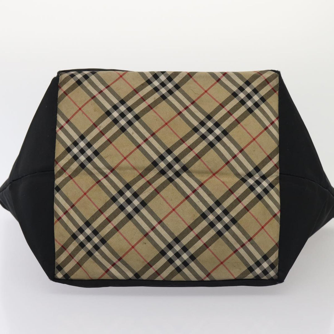 Burberry s Nova Check Blue Label Hand Bag Canvas 2Set Black Auth ti1803