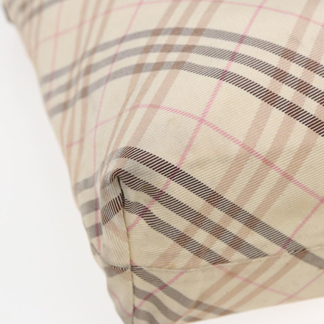 Burberry Nova Check Tote Bag Nylon Beige Pink Auth ti1804