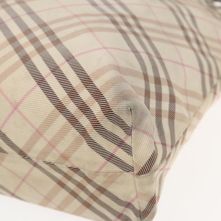 Burberry Nova Check Tote Bag Nylon Beige Pink Auth ti1804