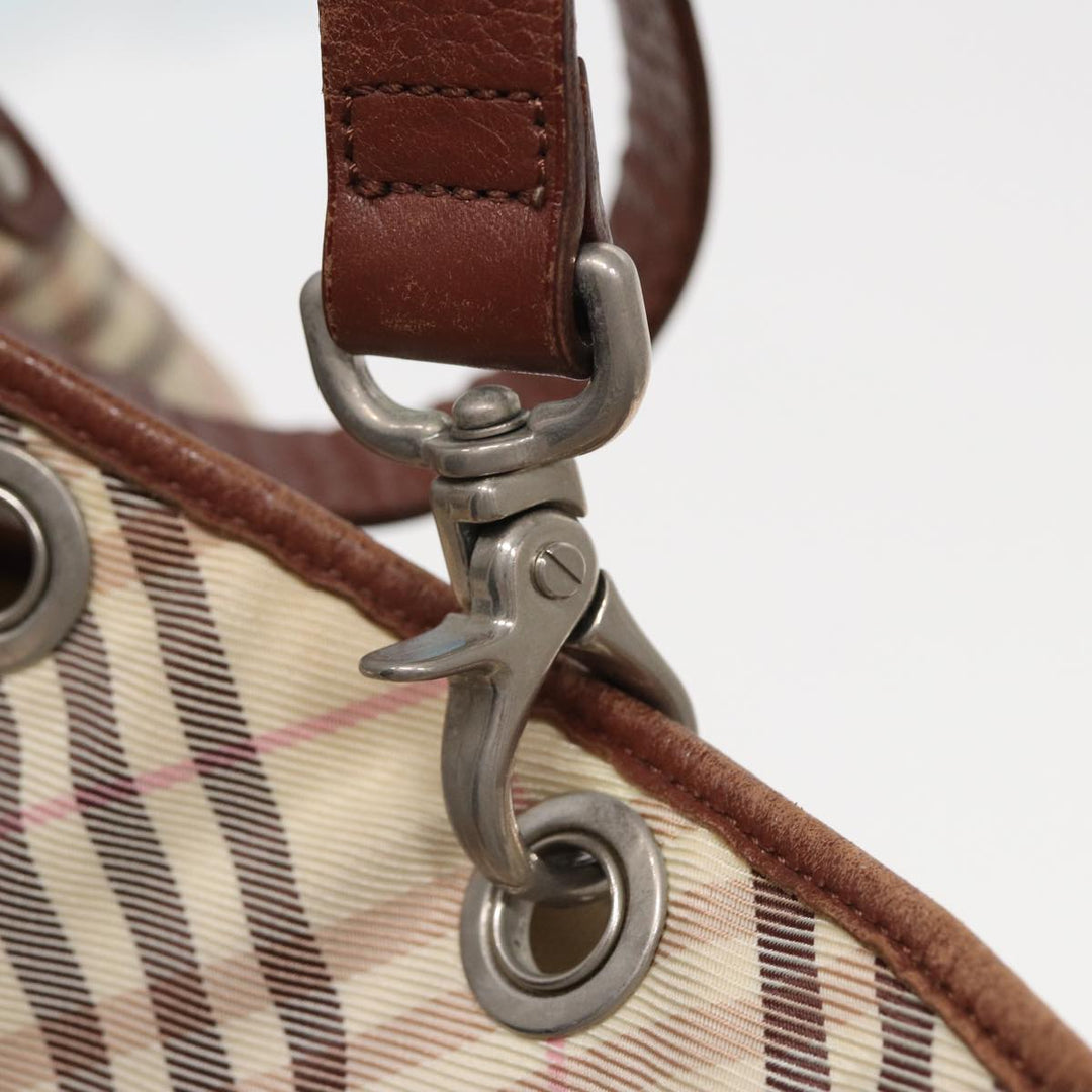 Burberry Nova Check Tote Bag Nylon Beige Pink Auth ti1804