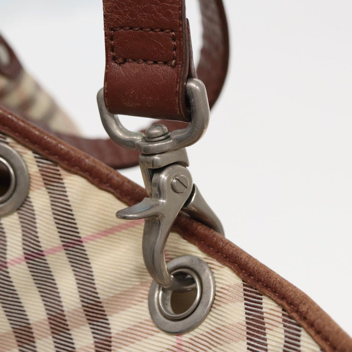 Burberry Nova Check Tote Bag Nylon Beige Pink Auth ti1804