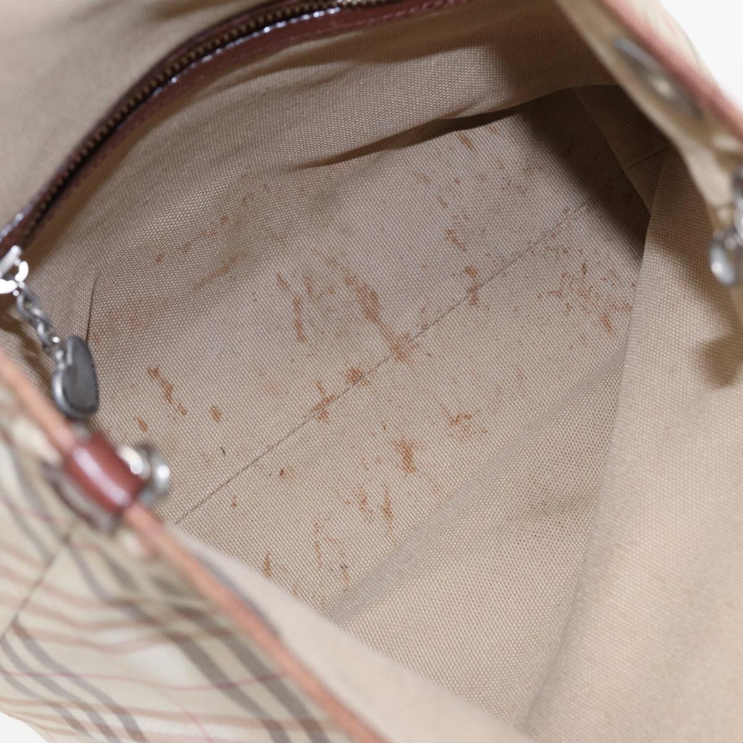 Burberry Nova Check Tote Bag Nylon Beige Pink Auth ti1804