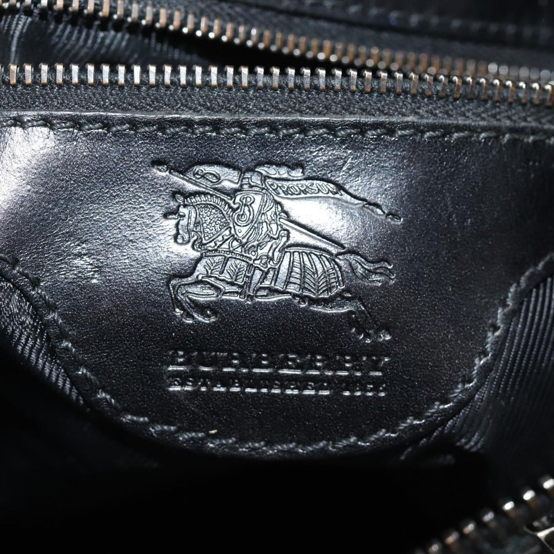 Burberry Studs Shoulder Bag Leather Black Auth ti1805