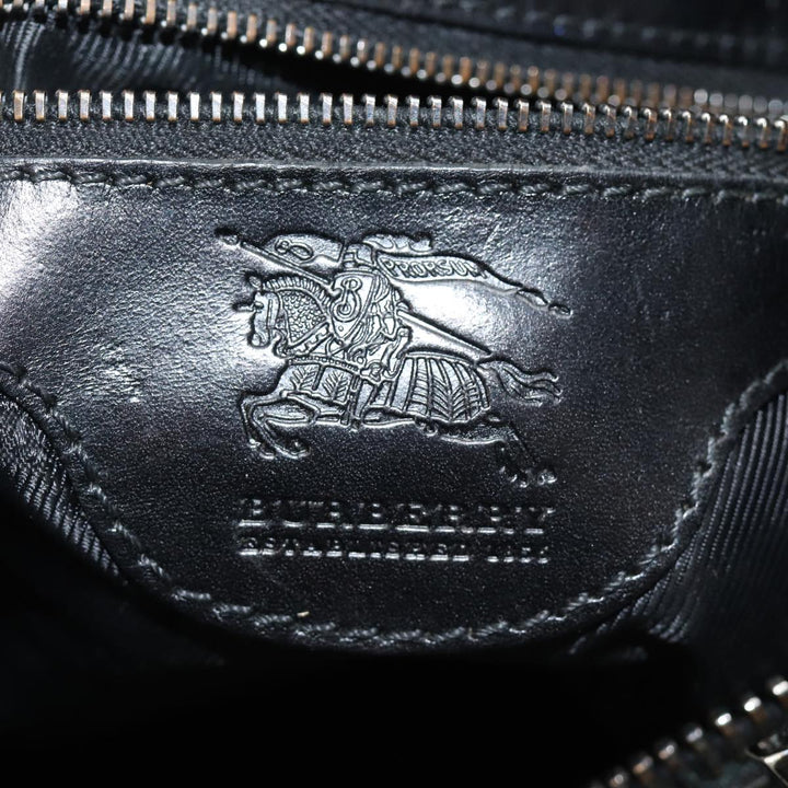 Burberry Studs Shoulder Bag Leather Black Auth ti1805