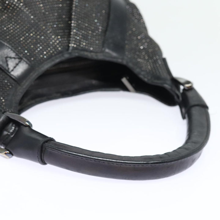 Burberry Studs Shoulder Bag Leather Black Auth ti1805