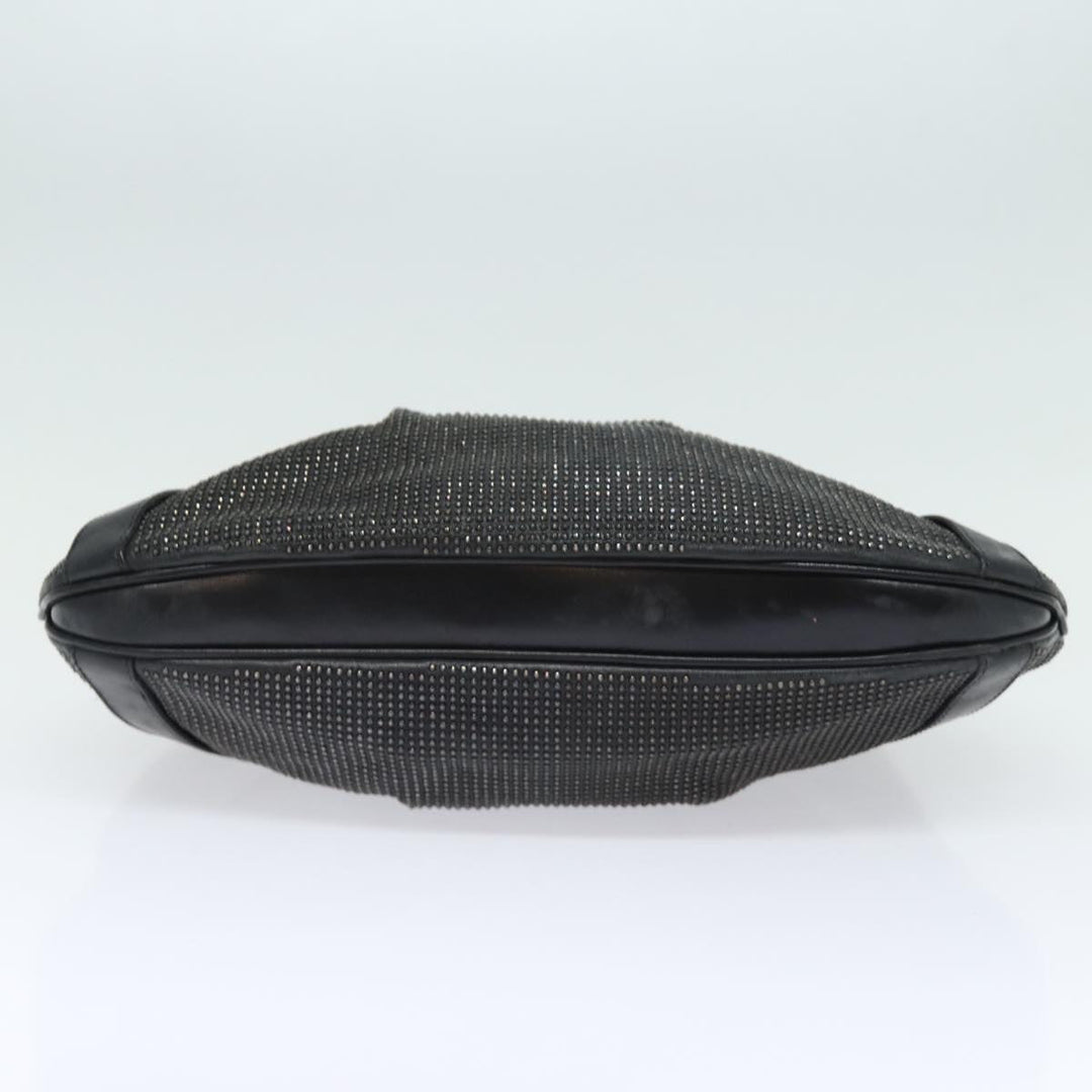 Burberry Studs Shoulder Bag Leather Black Auth ti1805