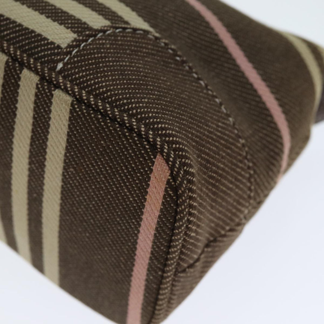 Burberry Nova Check Blue Label Hand Bag Canvas Brown Auth ti1813