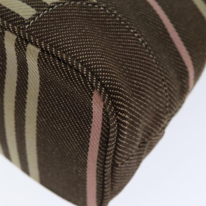 Burberry Nova Check Blue Label Hand Bag Canvas Brown Auth ti1813
