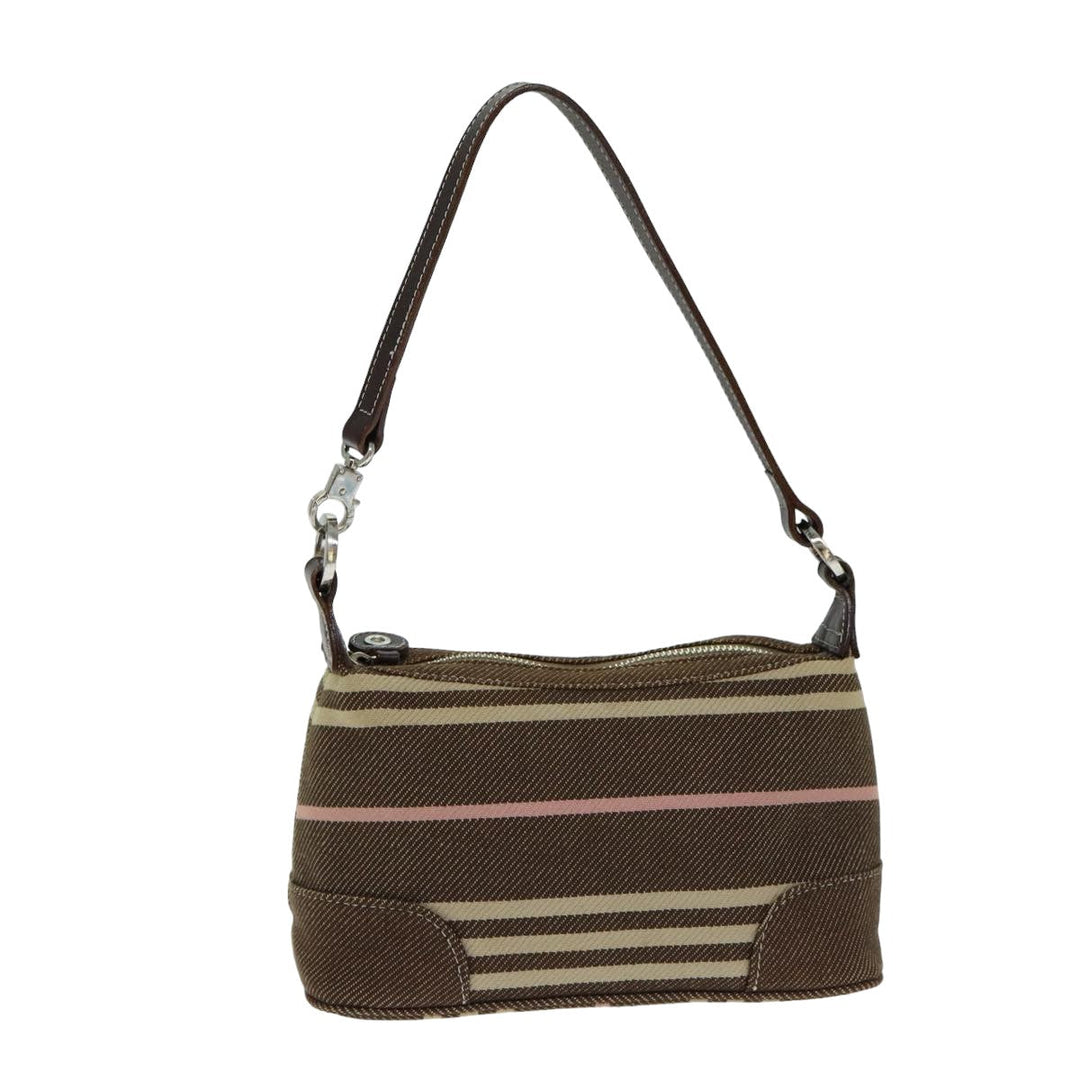 Burberry Nova Check Blue Label Hand Bag Canvas Brown Auth ti1813