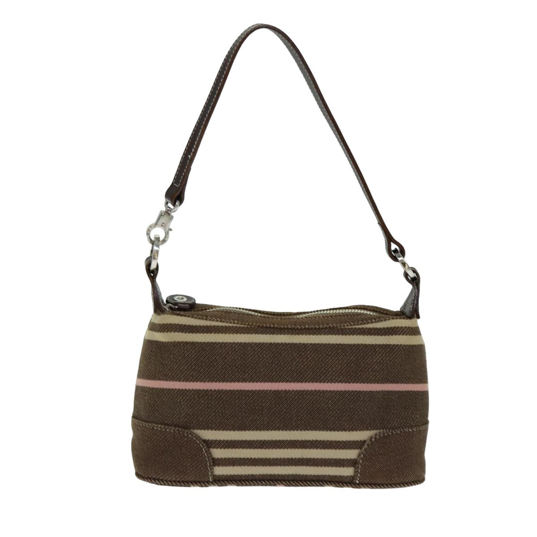 Burberry Nova Check Blue Label Hand Bag Canvas Brown Auth ti1813