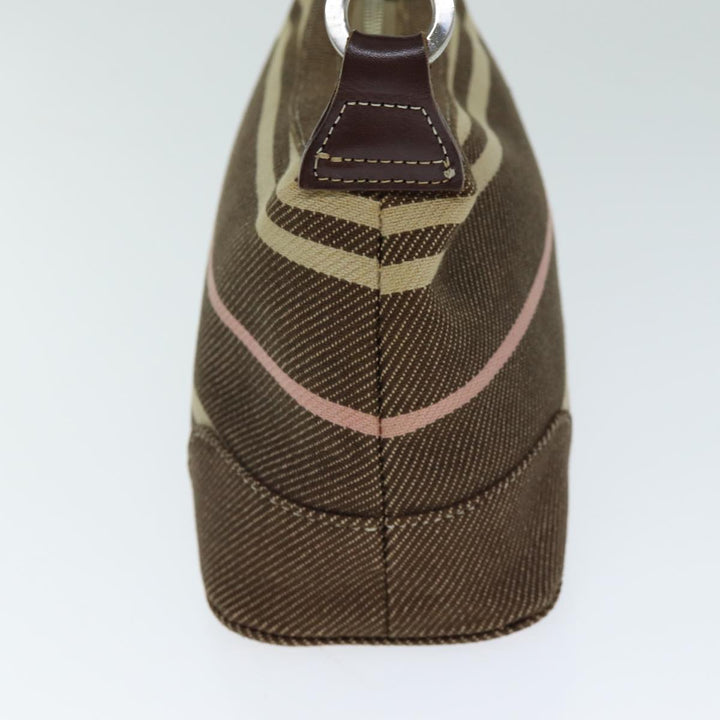 Burberry Nova Check Blue Label Hand Bag Canvas Brown Auth ti1813
