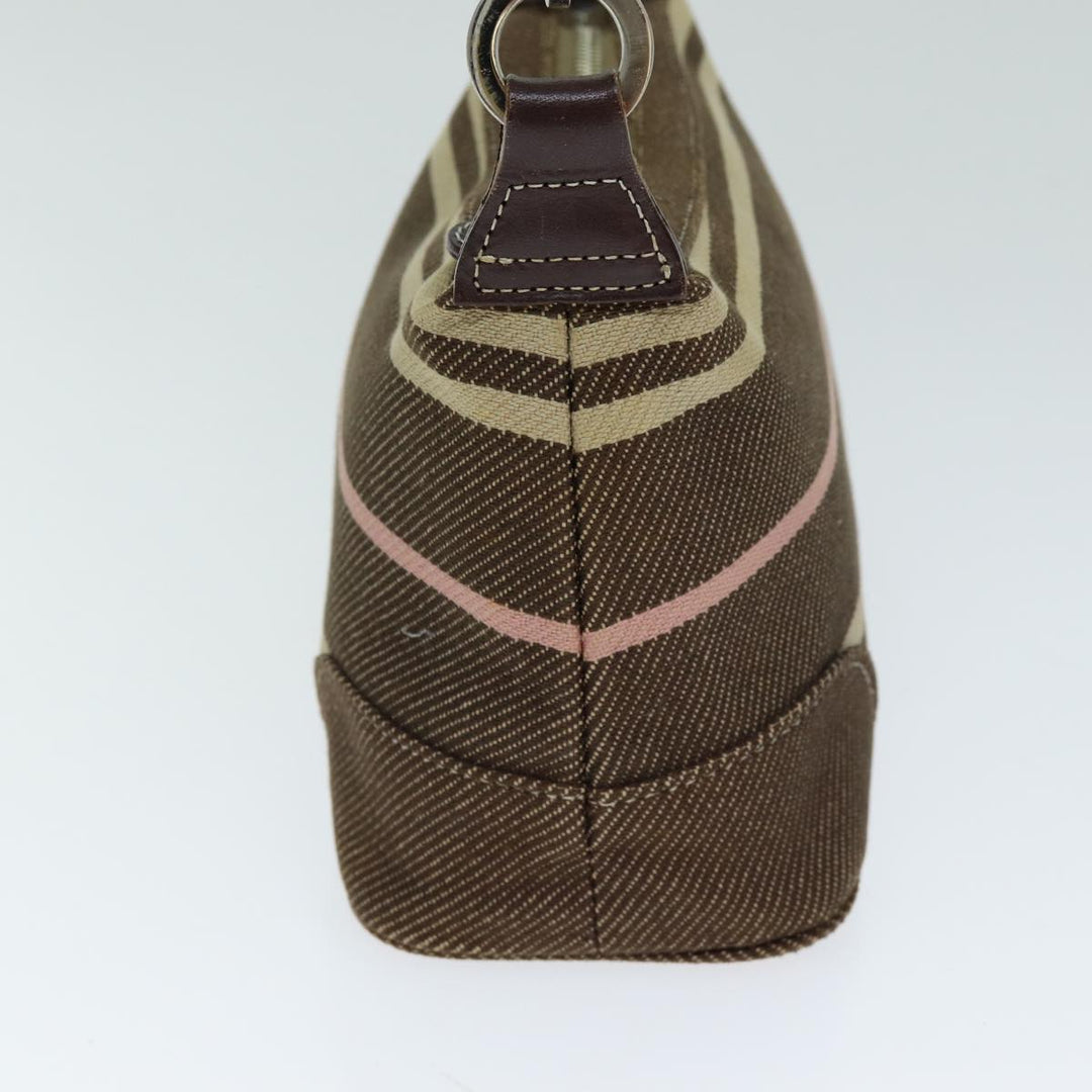 Burberry Nova Check Blue Label Hand Bag Canvas Brown Auth ti1813