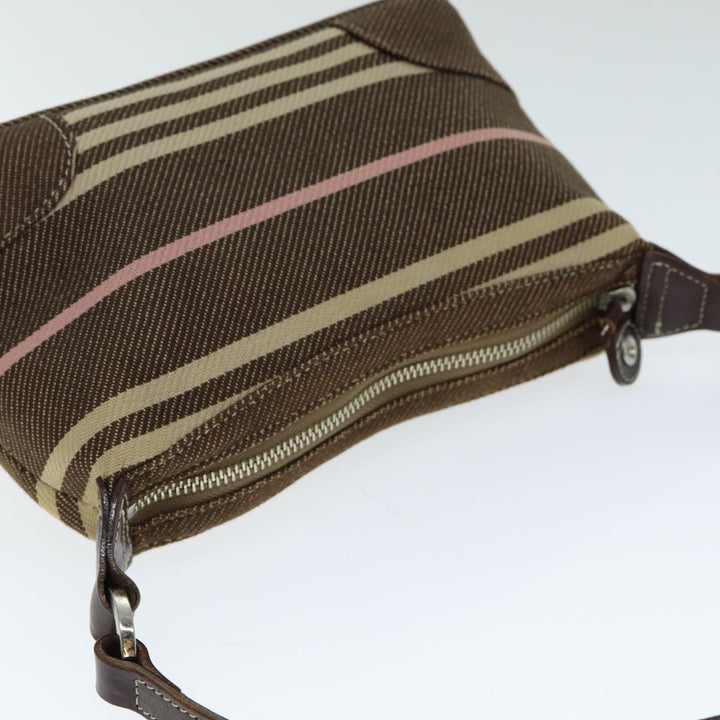 Burberry Nova Check Blue Label Hand Bag Canvas Brown Auth ti1813