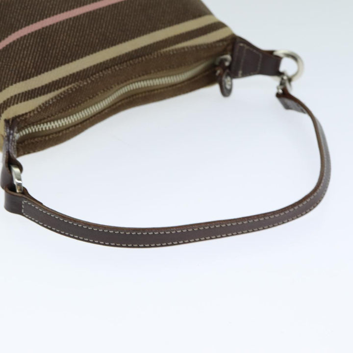 Burberry Nova Check Blue Label Hand Bag Canvas Brown Auth ti1813