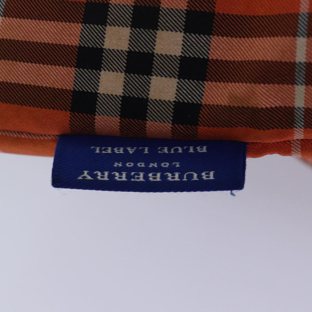 Burberry Nova Check Blue Label Tote Bag Nylon Leather Orange Brown Auth ti1814