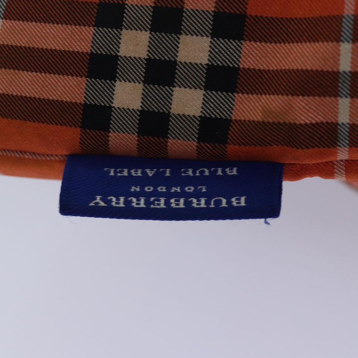 Burberry Nova Check Blue Label Tote Bag Nylon Leather Orange Brown Auth ti1814