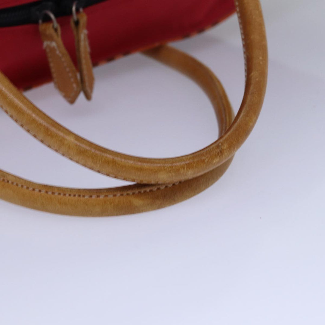 Burberry Nova Check Blue Label Tote Bag Nylon Leather Orange Brown Auth ti1814