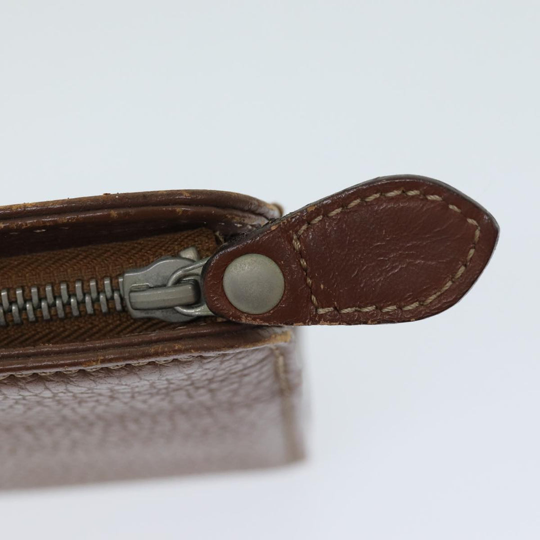 Burberry Clutch Bag Leather Brown Auth ti1816