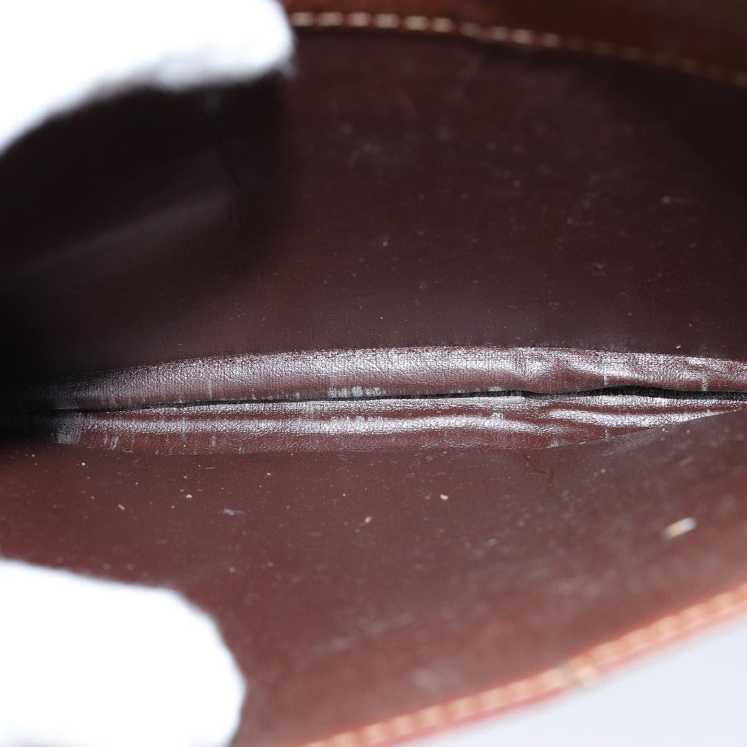 Burberry Clutch Bag Leather Brown Auth ti1816