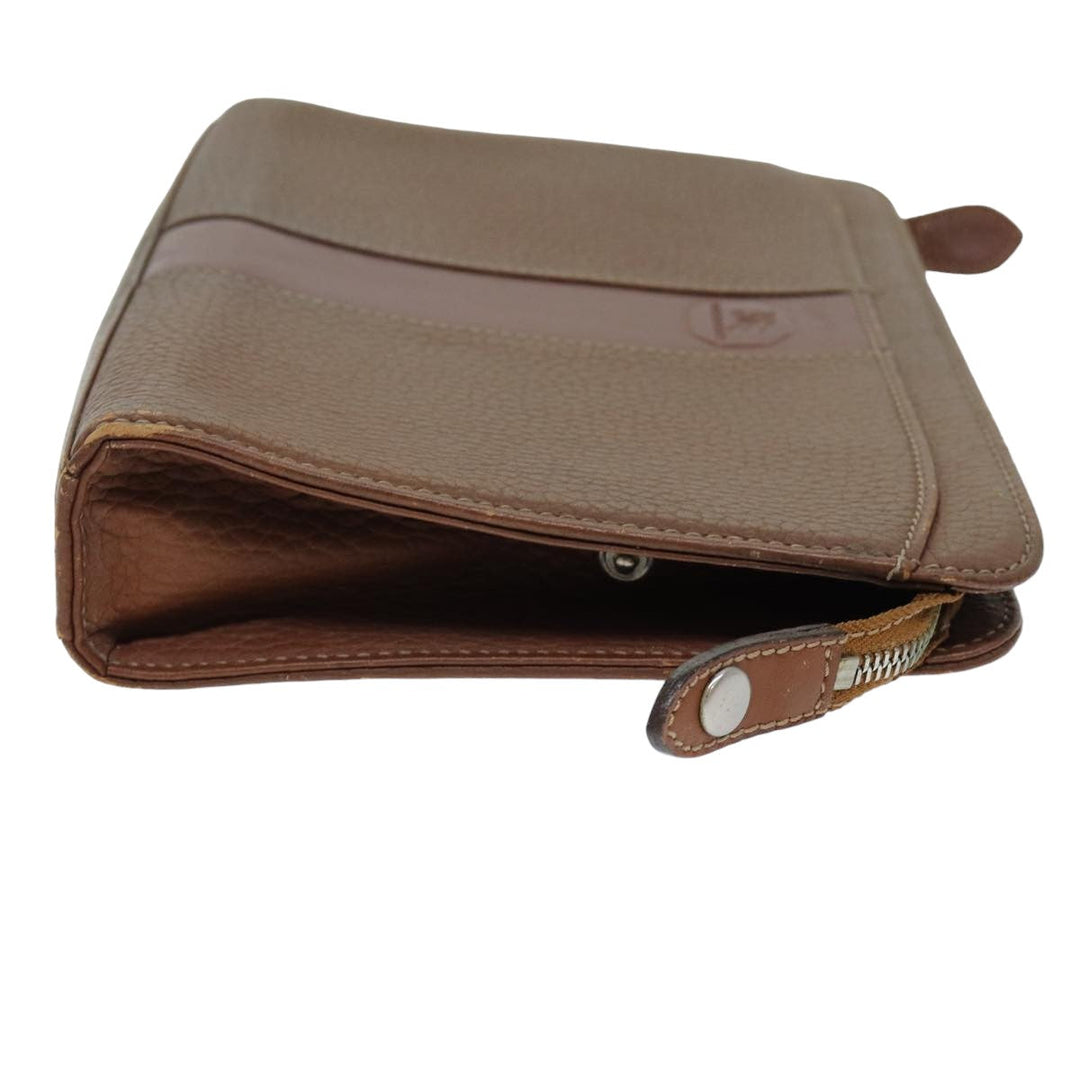 Burberry Clutch Bag Leather Brown Auth ti1816
