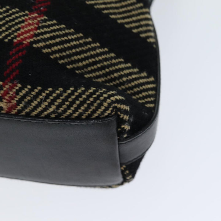 Burberry Nova Check Shoulder Bag Canvas Black Auth ti1818