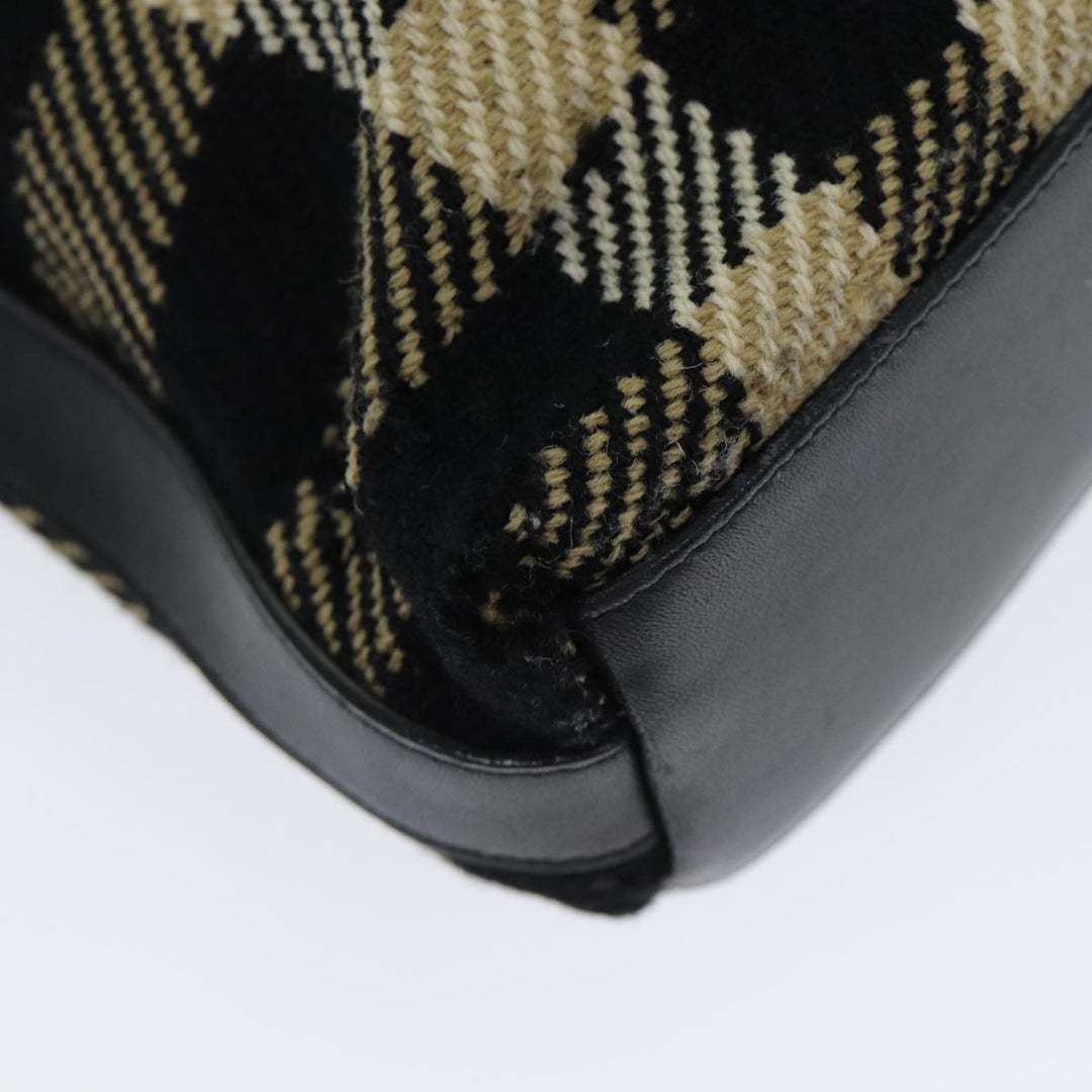 Burberry Nova Check Shoulder Bag Canvas Black Auth ti1818