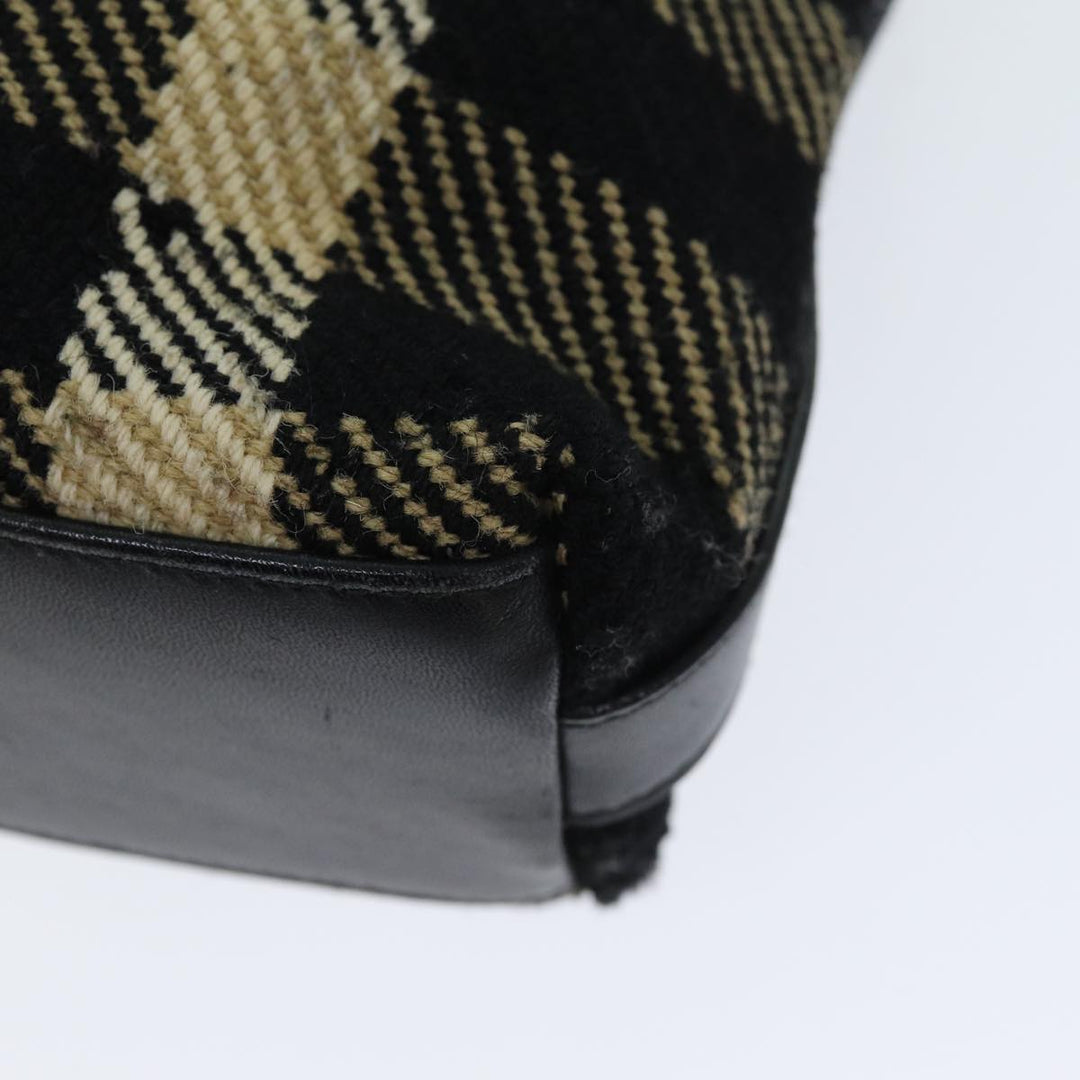 Burberry Nova Check Shoulder Bag Canvas Black Auth ti1818