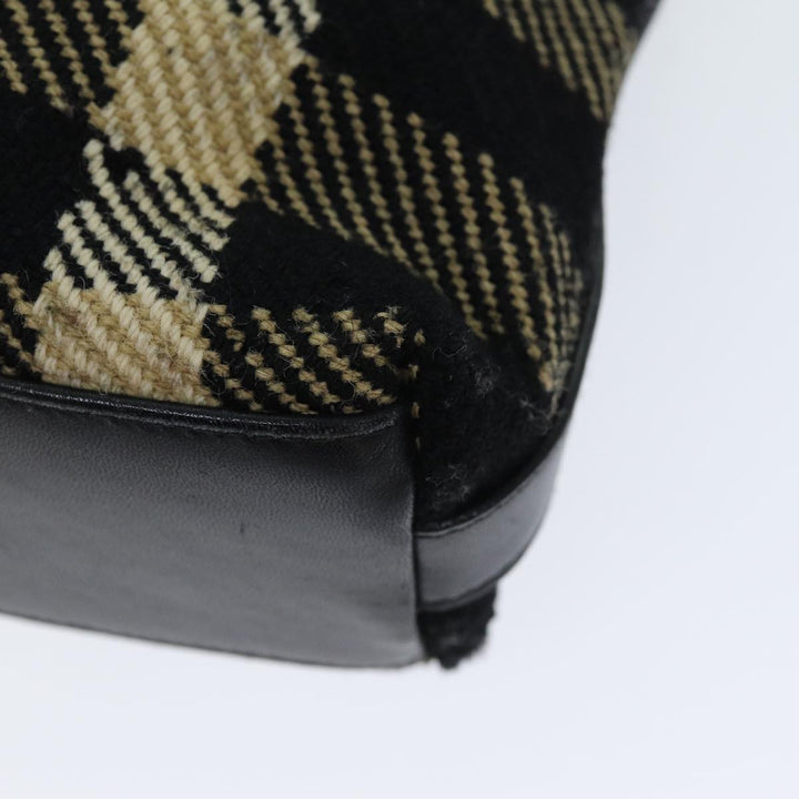 Burberry Nova Check Shoulder Bag Canvas Black Auth ti1818