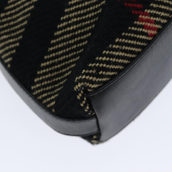 Burberry Nova Check Shoulder Bag Canvas Black Auth ti1818