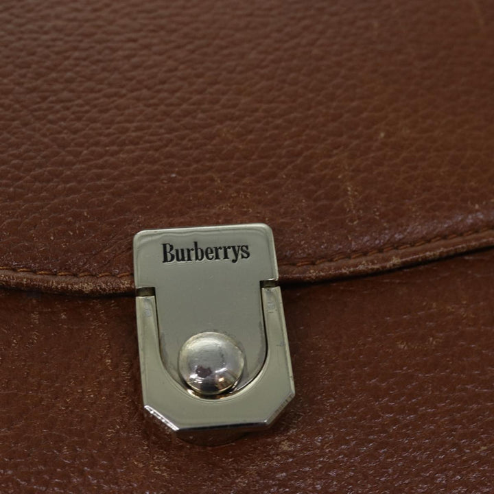 Burberry Hand Bag Leather 2way Brown Auth ti1821