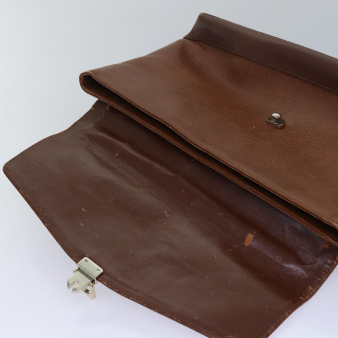 Burberry Hand Bag Leather 2way Brown Auth ti1821