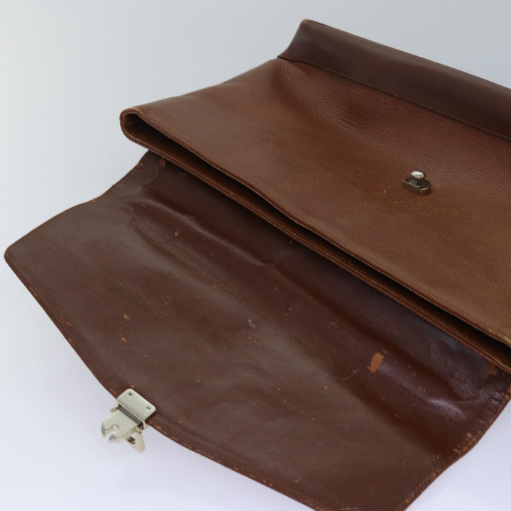 Burberry Hand Bag Leather 2way Brown Auth ti1821